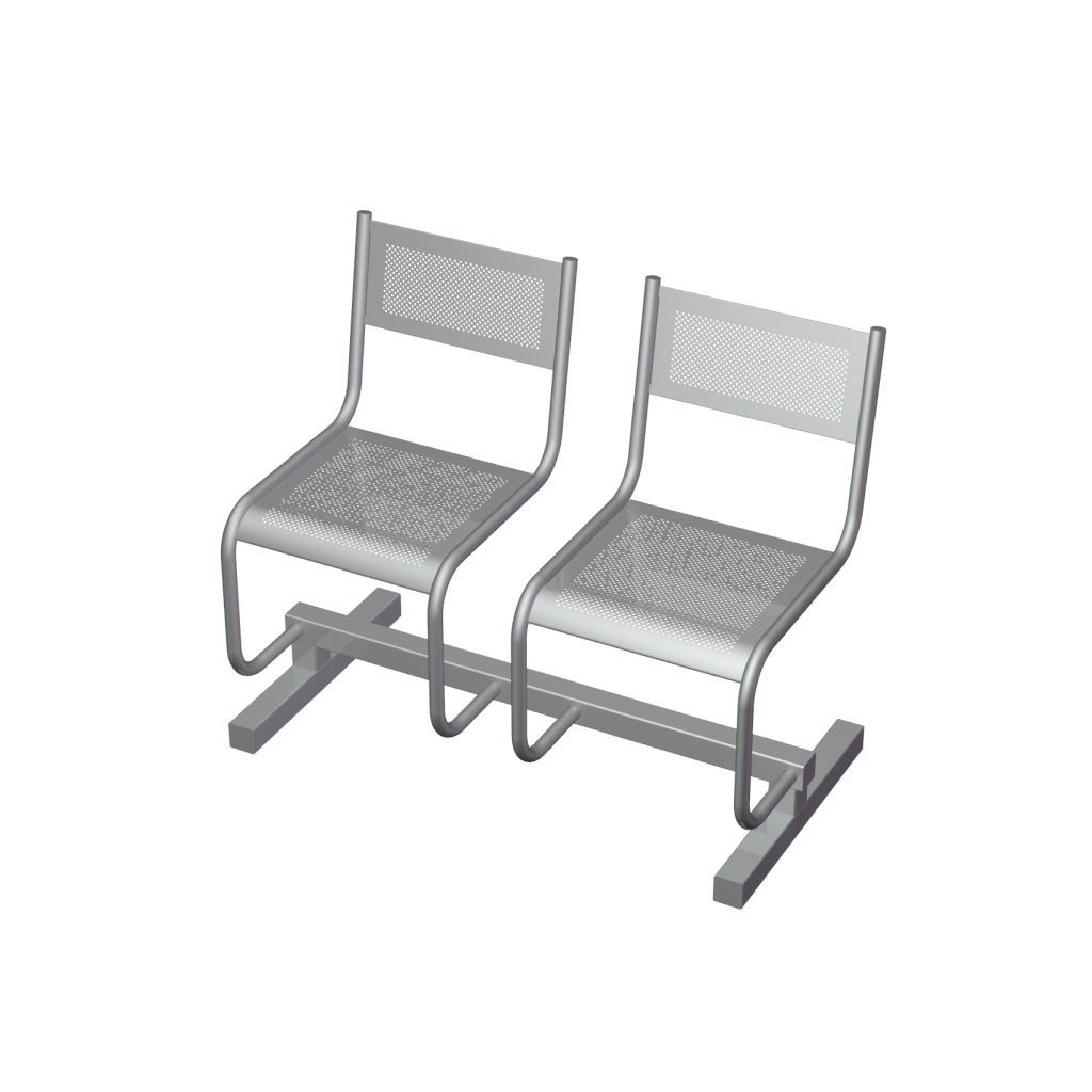 Секция стульев перфорированных металлических СП2.104