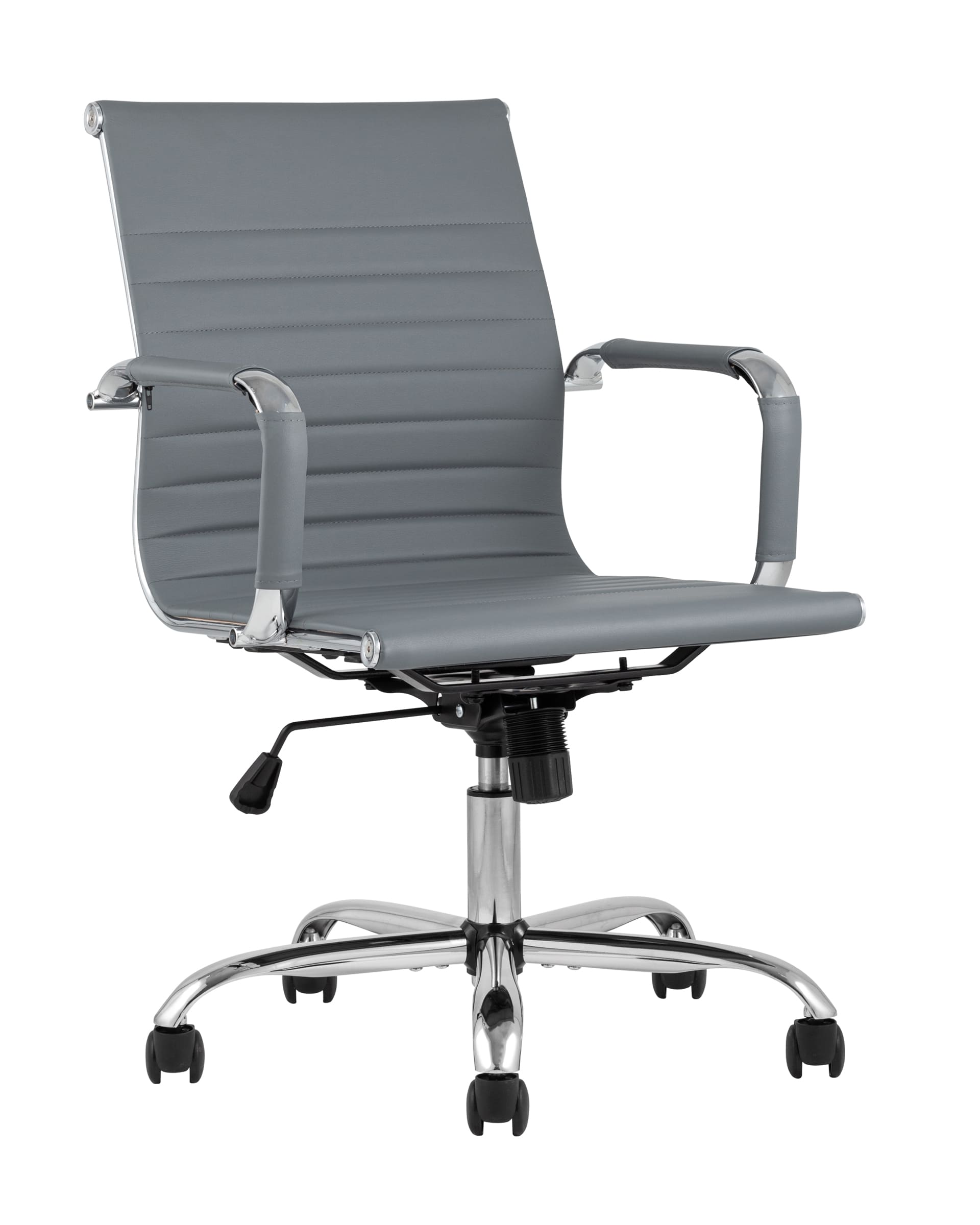 TopChairs TopChairs City S офисное серое, обивка экокожа, механизм качания и регулировки по высоте