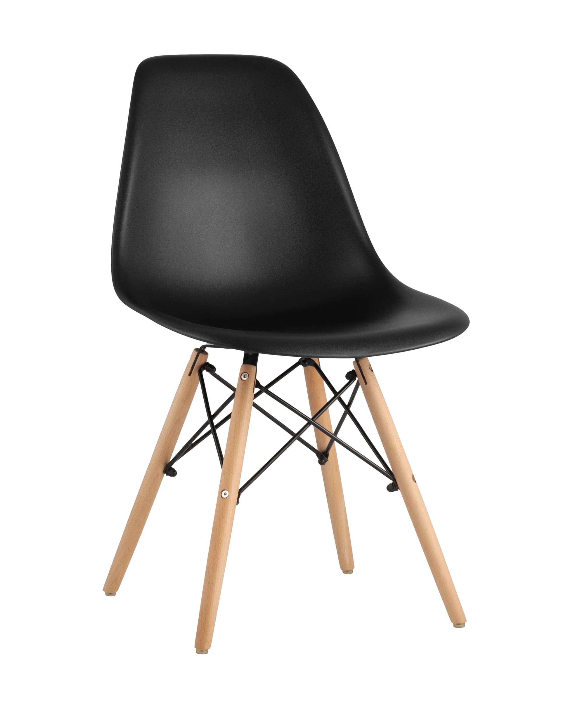 Stool Group DSW черный, литой полипропилен, стальной каркас, массив бука