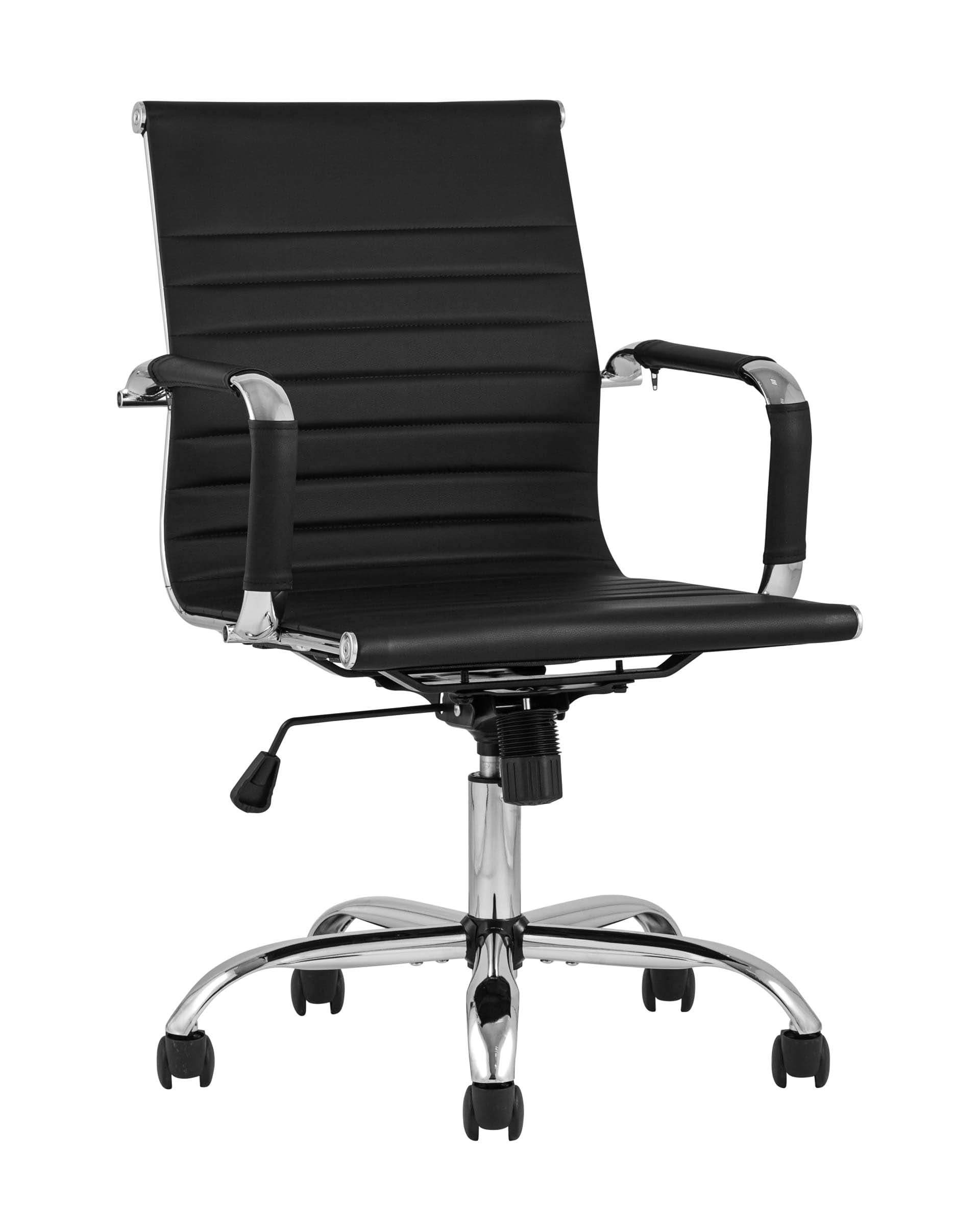 TopChairs TopChairs City S офисное черное в обивке из экокожи, механизм регулирования по высоте и качания