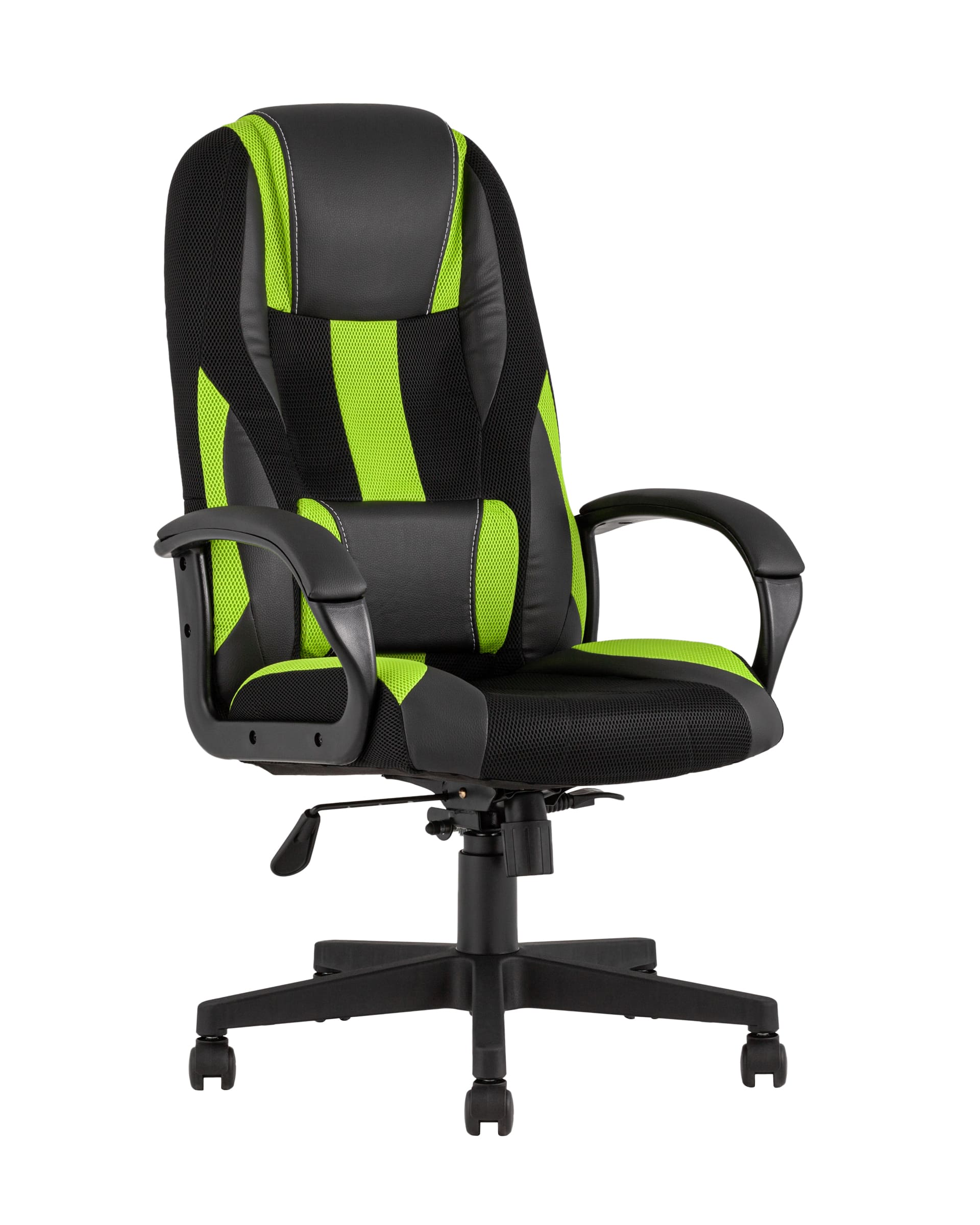 TopChairs TopChairs ST-CYBER 9 GREEN ткань/экокожа черный/зеленый