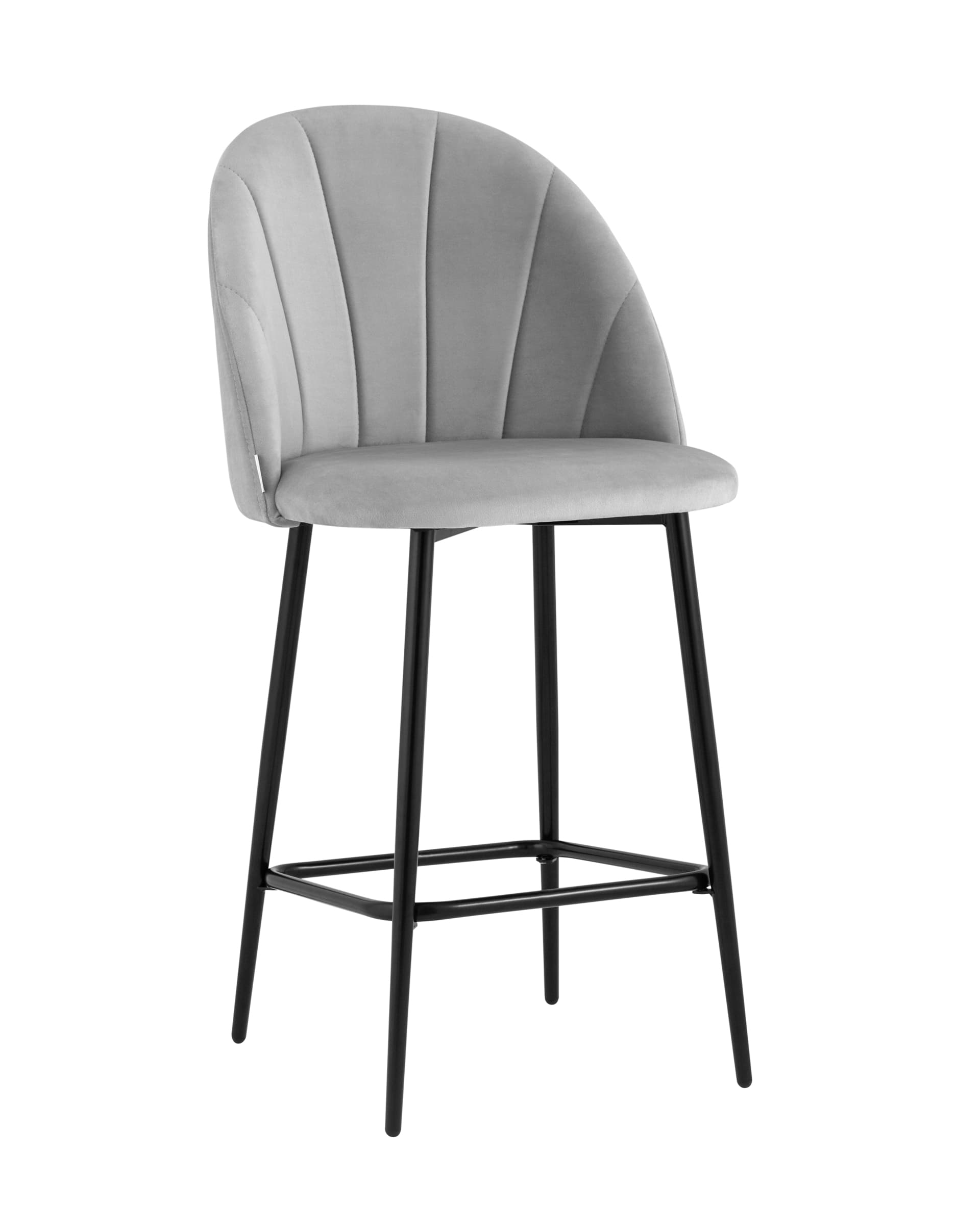 Stool Group Логан велюр светло-серый ножки металл черный