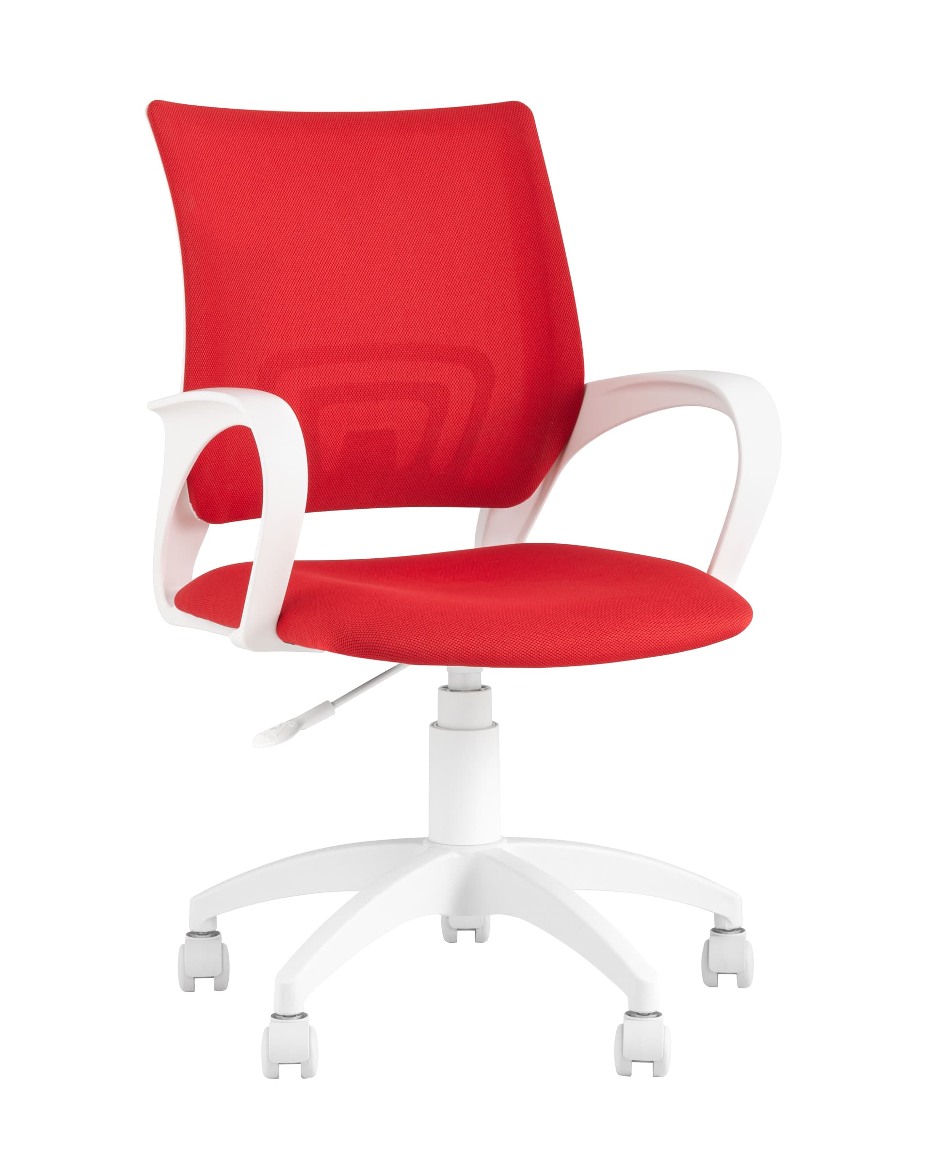 Stool Group TopChairs ST-BASIC-W красная ткань крестовина белый пластик