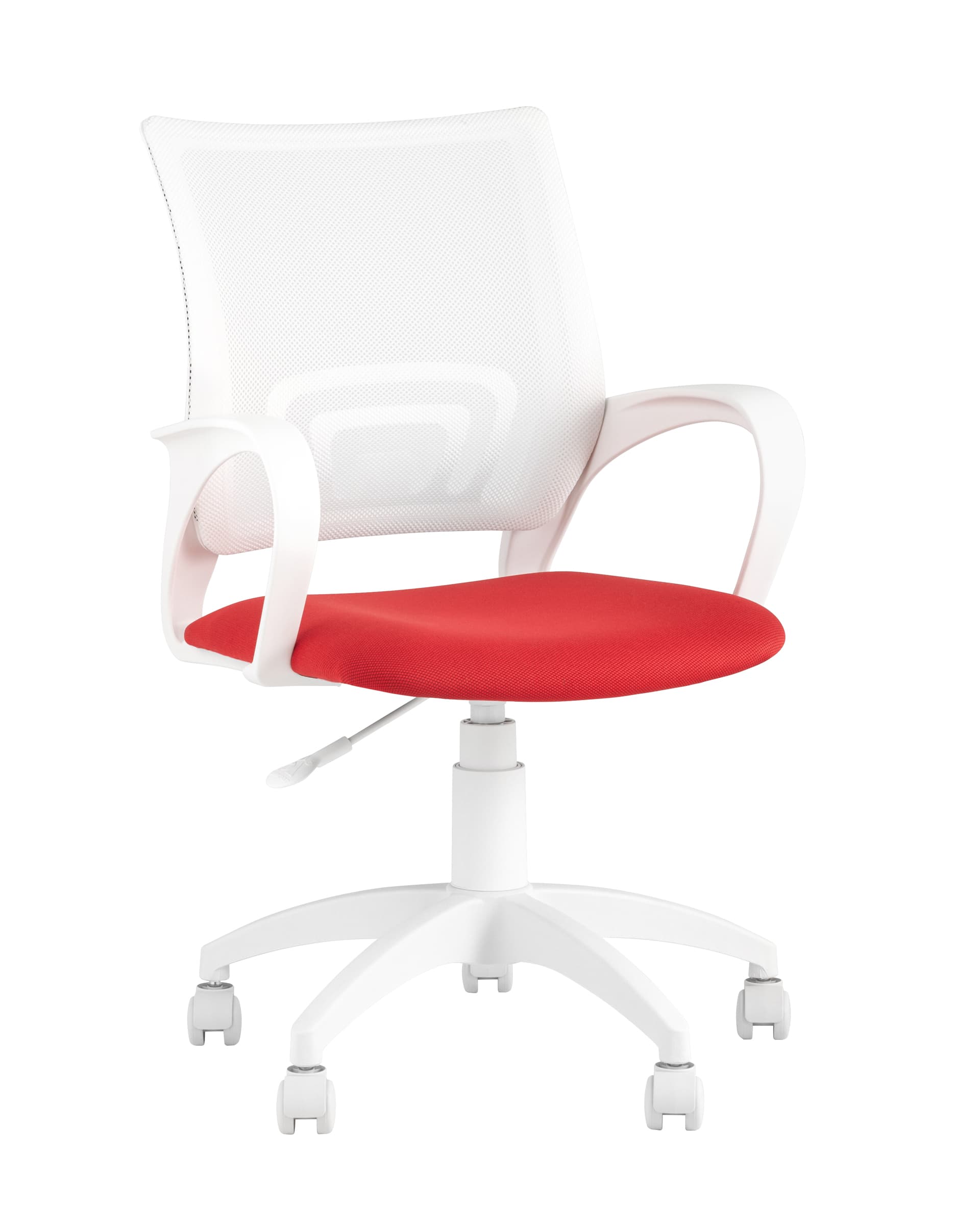 Stool Group Topchairs ST-BASIC-W спинка белая сетка сиденье красная ткань крестовина белый пластик