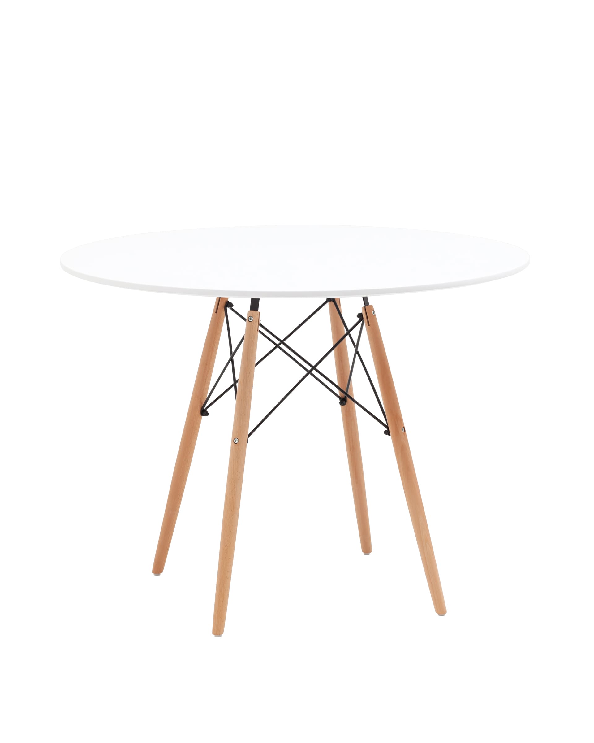 Stool Group EAMES DSW D100, белый, столешница МДФ, ножки метал, массив бука