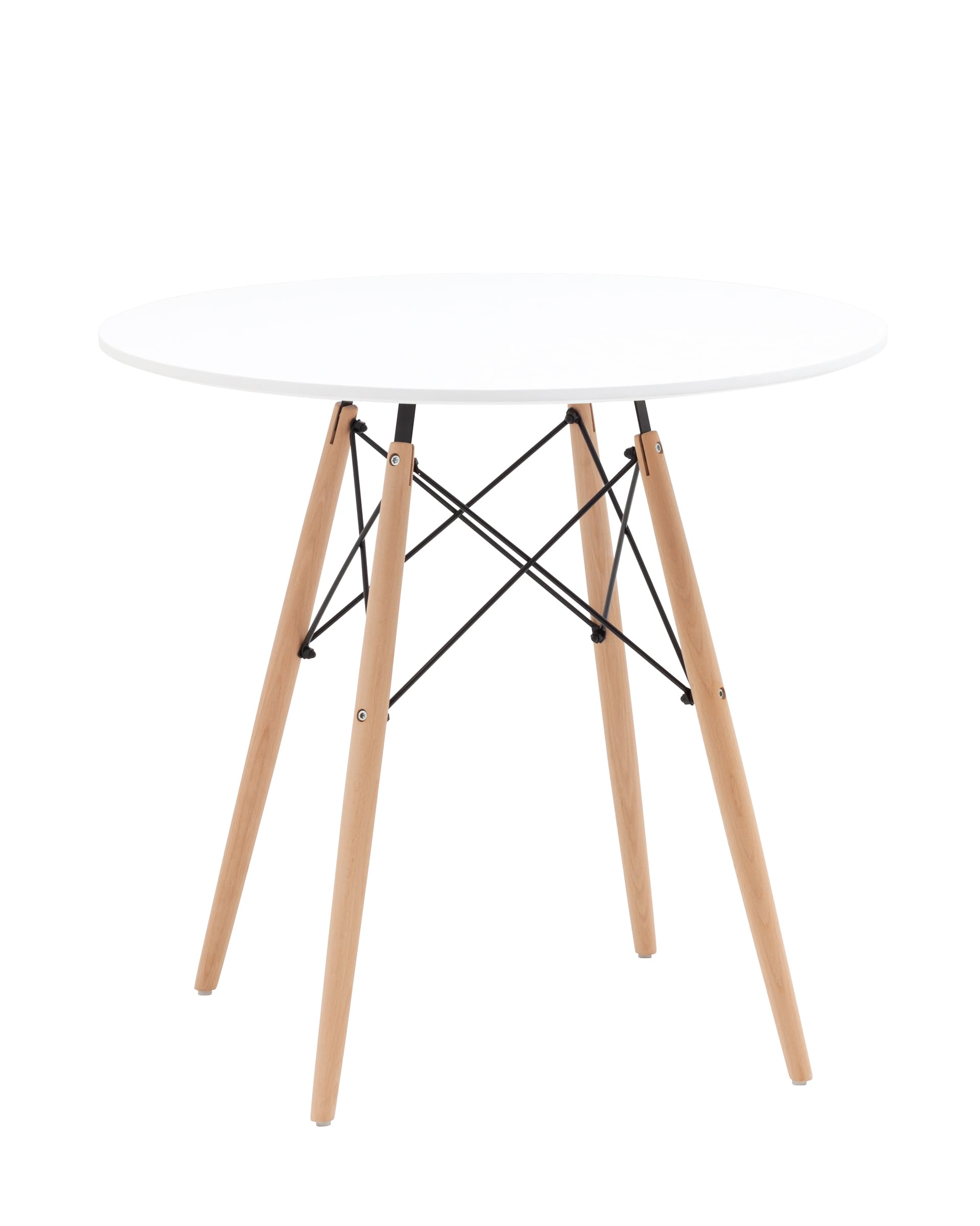 Stool Group EAMES DSW D80, белый, столешница МДФ, ножки метал, массив бука