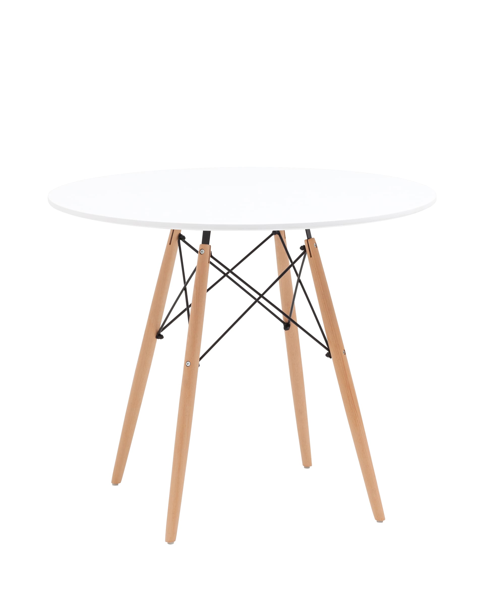 Stool Group EAMES DSW D90, белый, столешница МДФ, ножки метал, массив бука