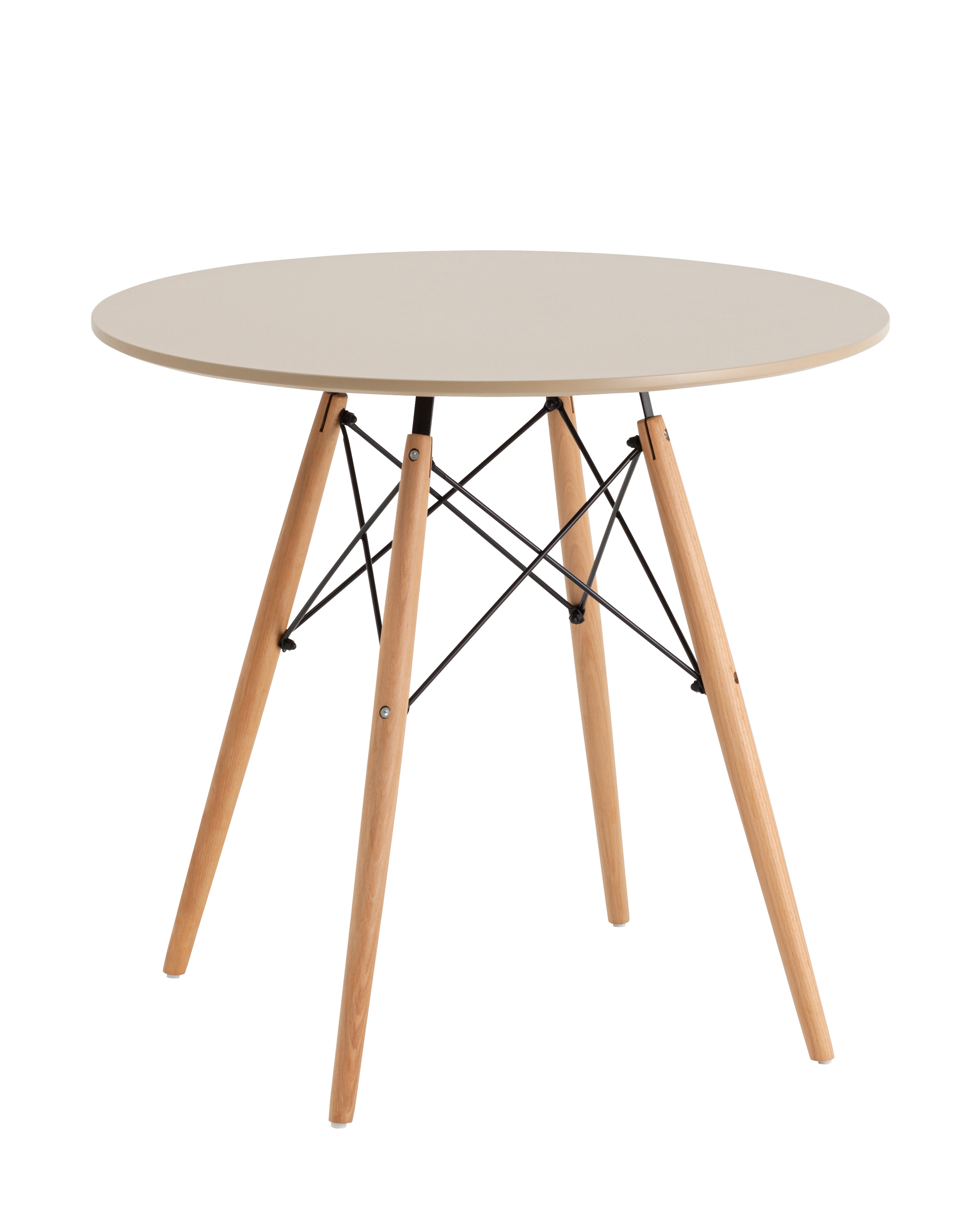 Stool Group EAMES DSW D80, бежевый, столешница МДФ, ножки метал, массив бука