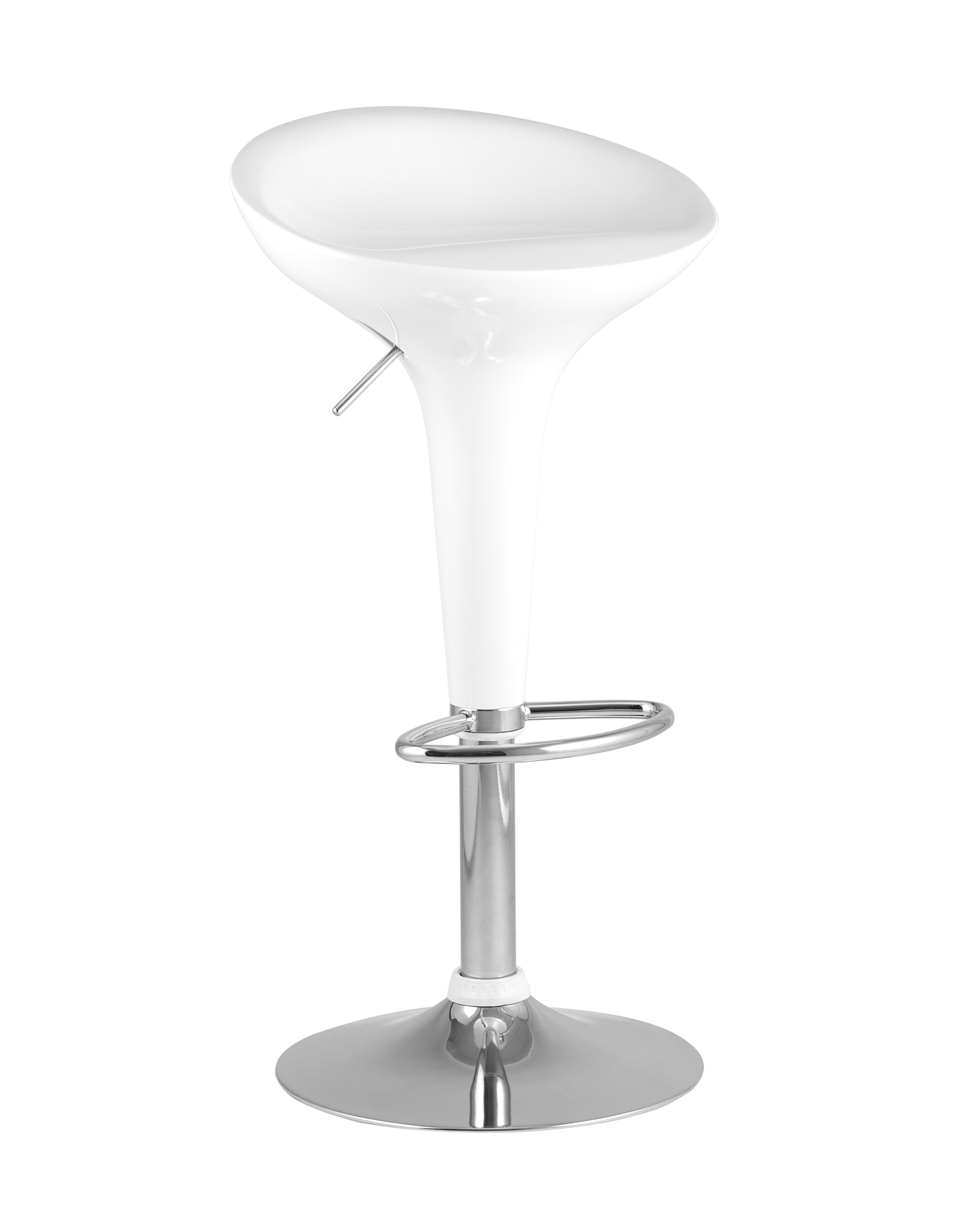 Stool Group Bomba (Бомба) белый газ-лифт, пластик, хром