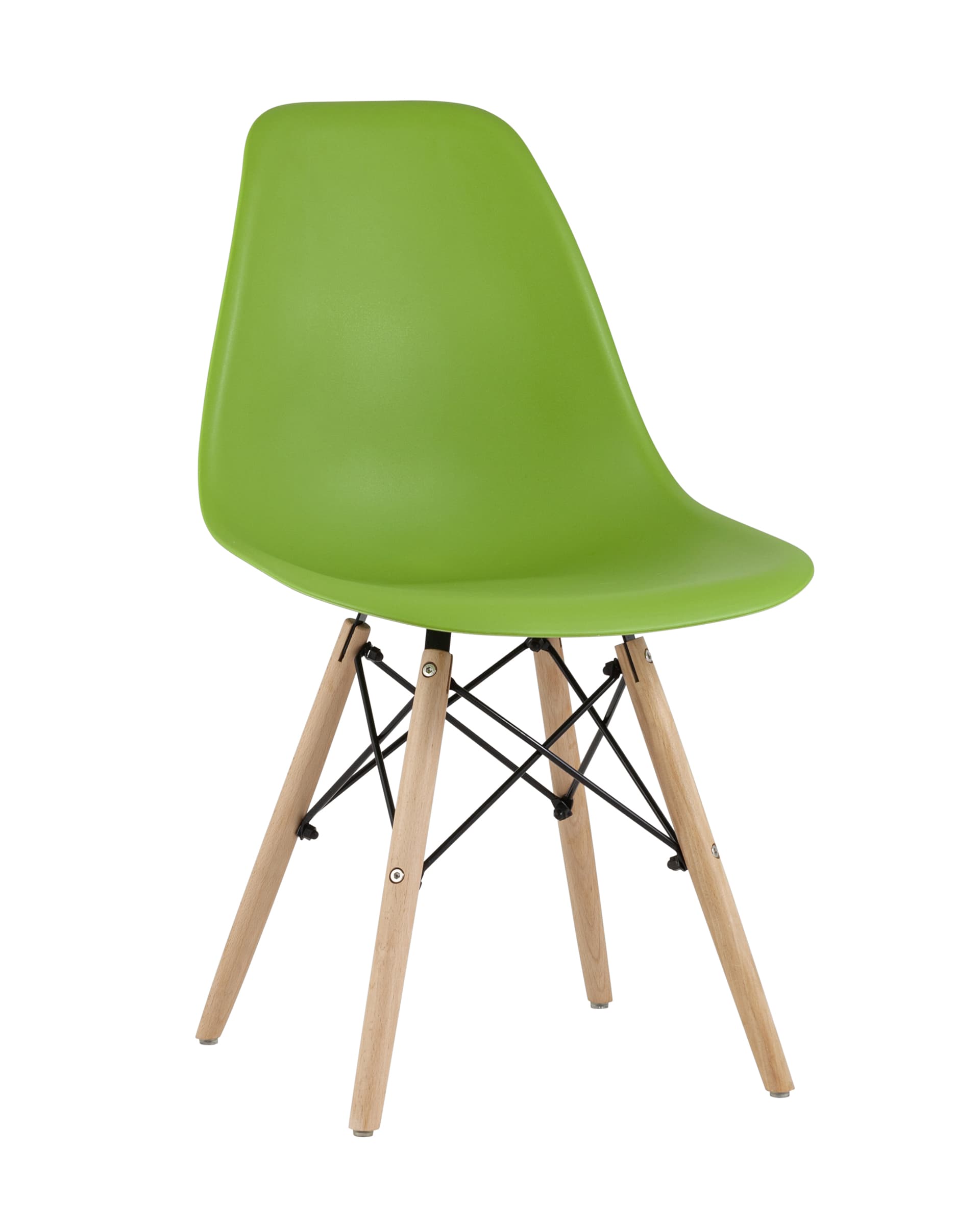 Stool Group Eames Style DSW зеленый пластик, стальной каркас, натуральный массив бука
