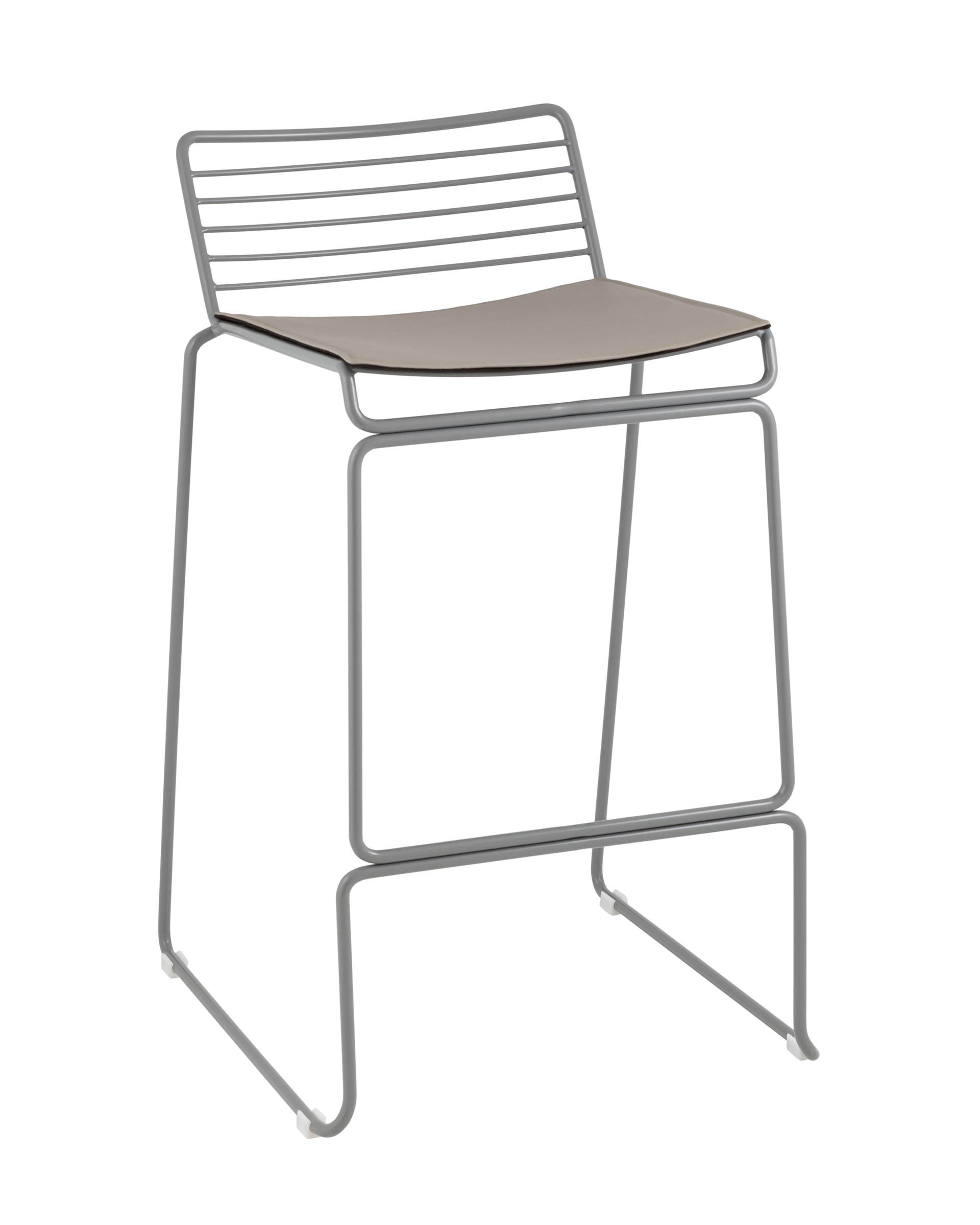 Stool Group Danny серый металл с подушкой из экокожи