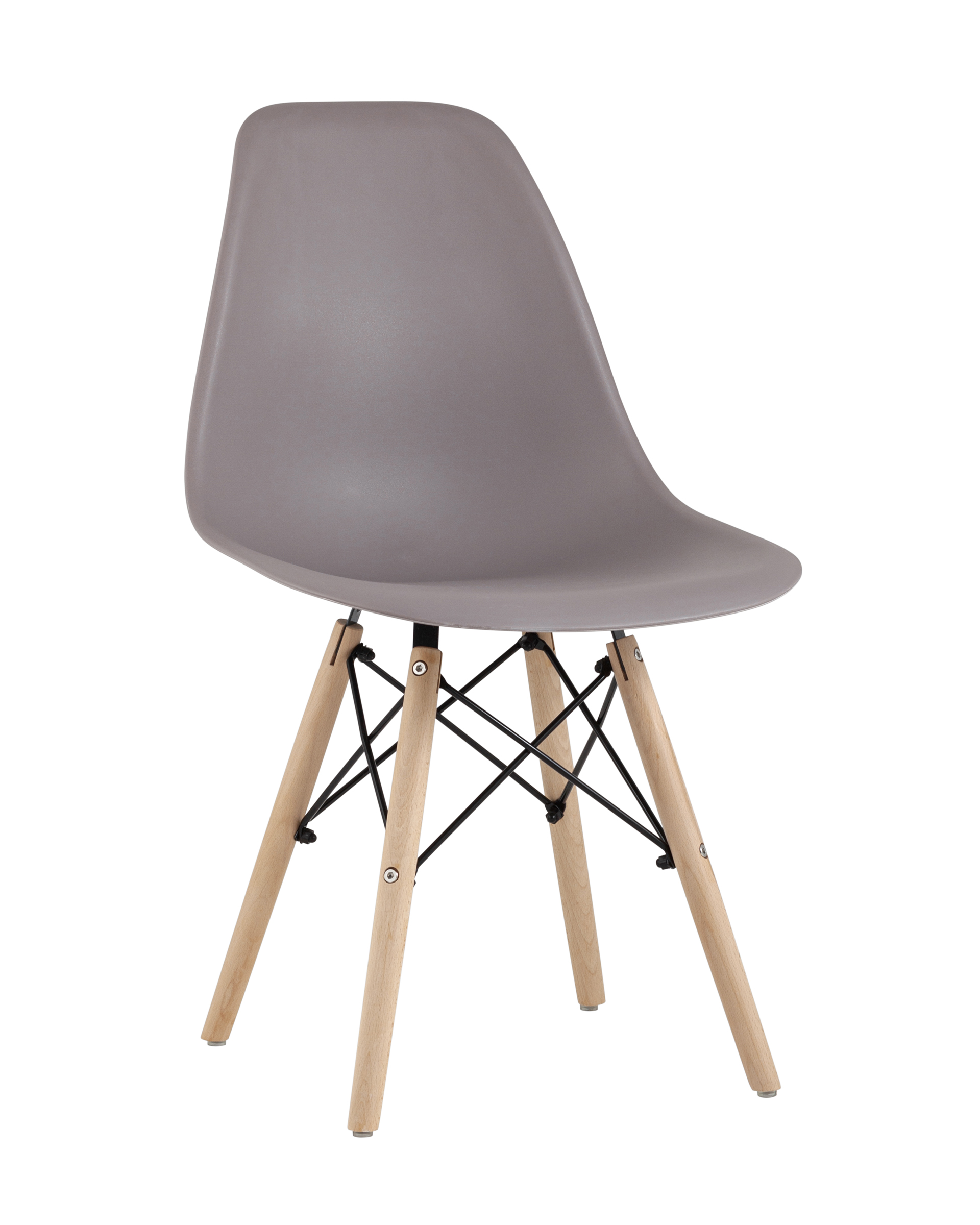 Stool Group Eames Style DSW темно-бежевый пластик, стальной каркас, натуральный массив бука