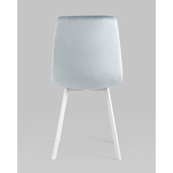 Стул Chilly велюр серо-голубой белые ножки