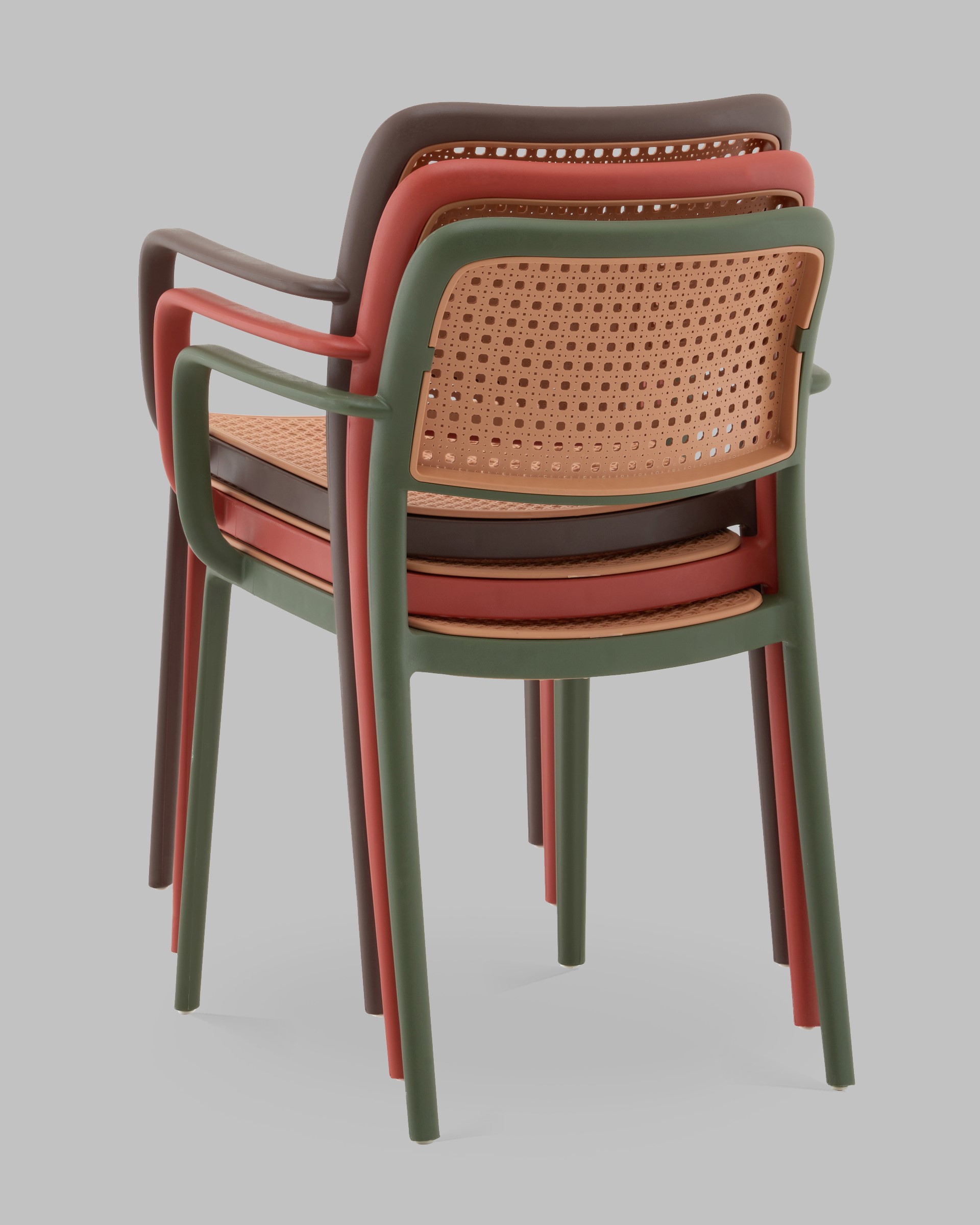 Стул Yona пластиковый с подлокотниками красный