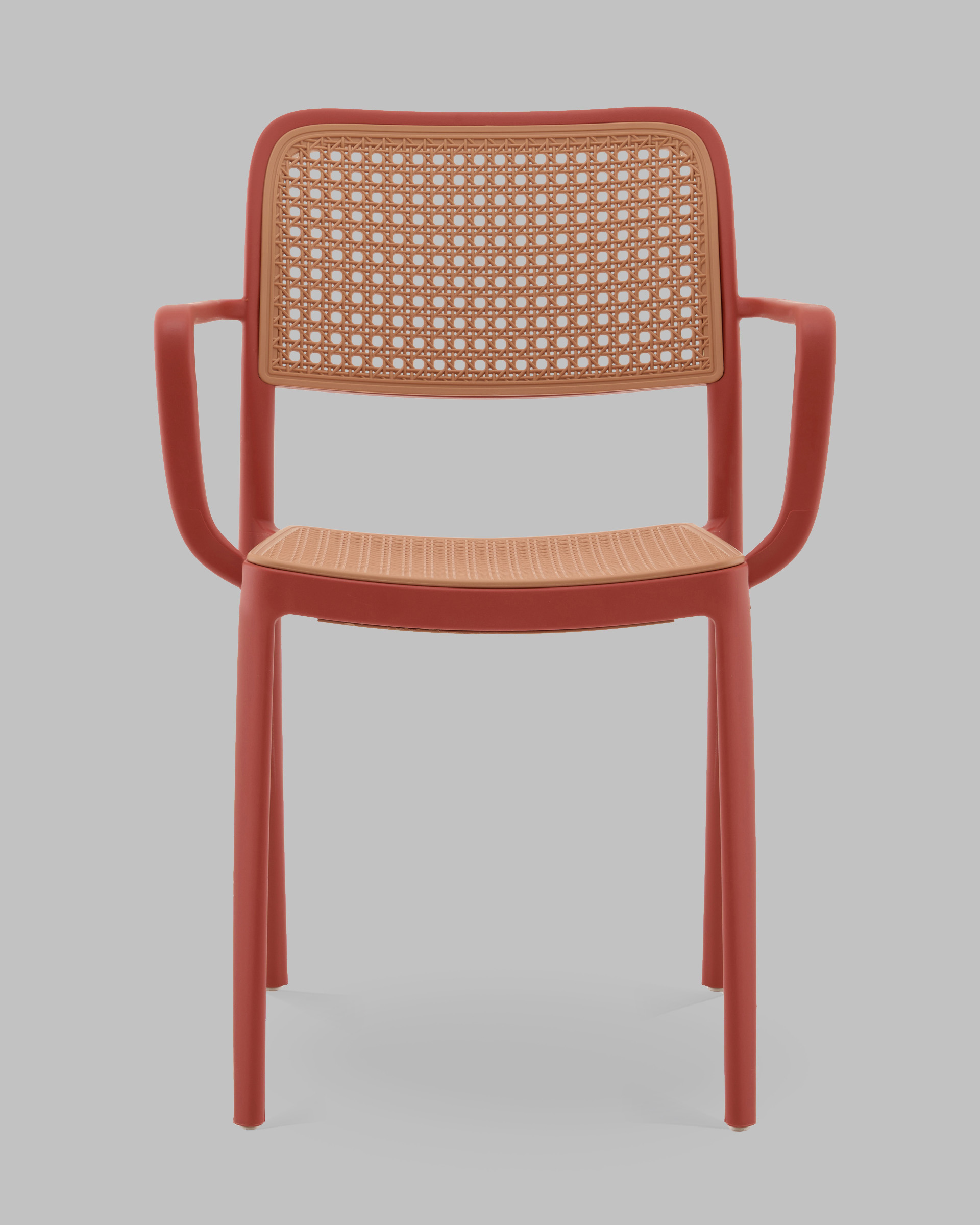 Стул Yona пластиковый с подлокотниками красный