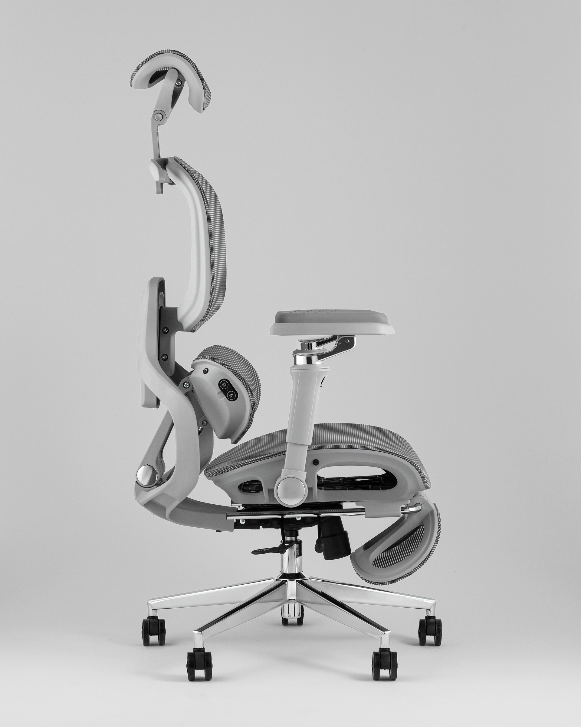 Кресло офисное TopChairs Prodigy с оттоманкой серый