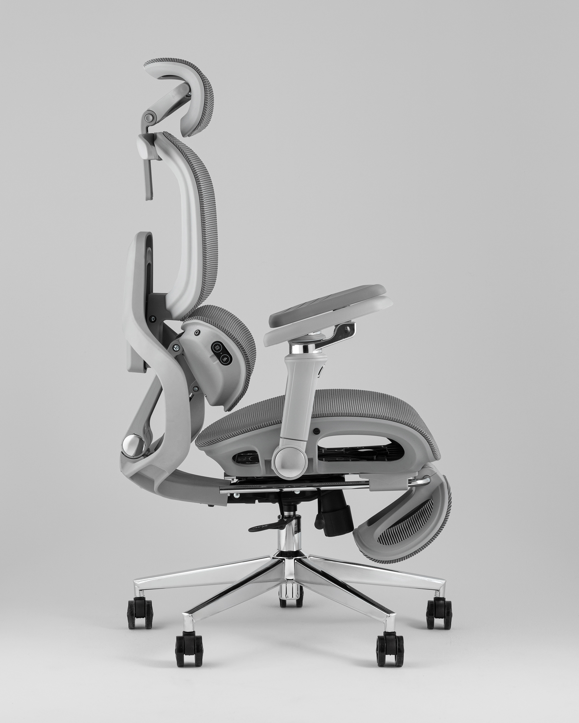 Кресло офисное TopChairs Prodigy с оттоманкой серый