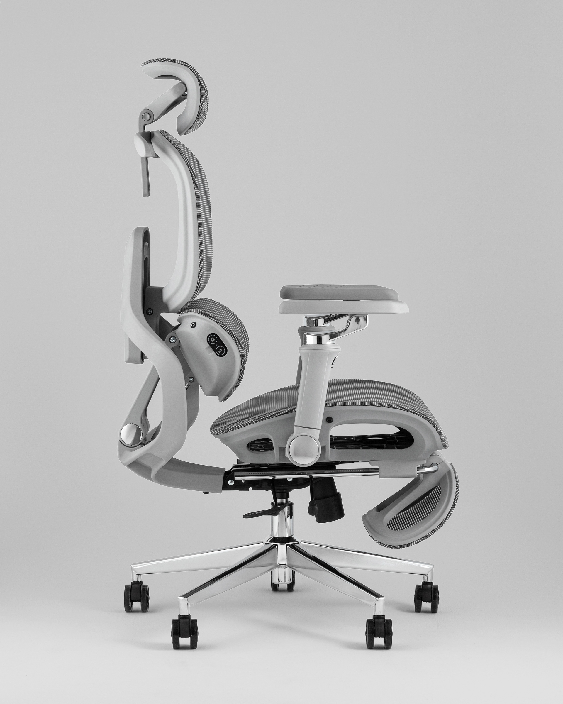 Кресло офисное TopChairs Prodigy с оттоманкой серый