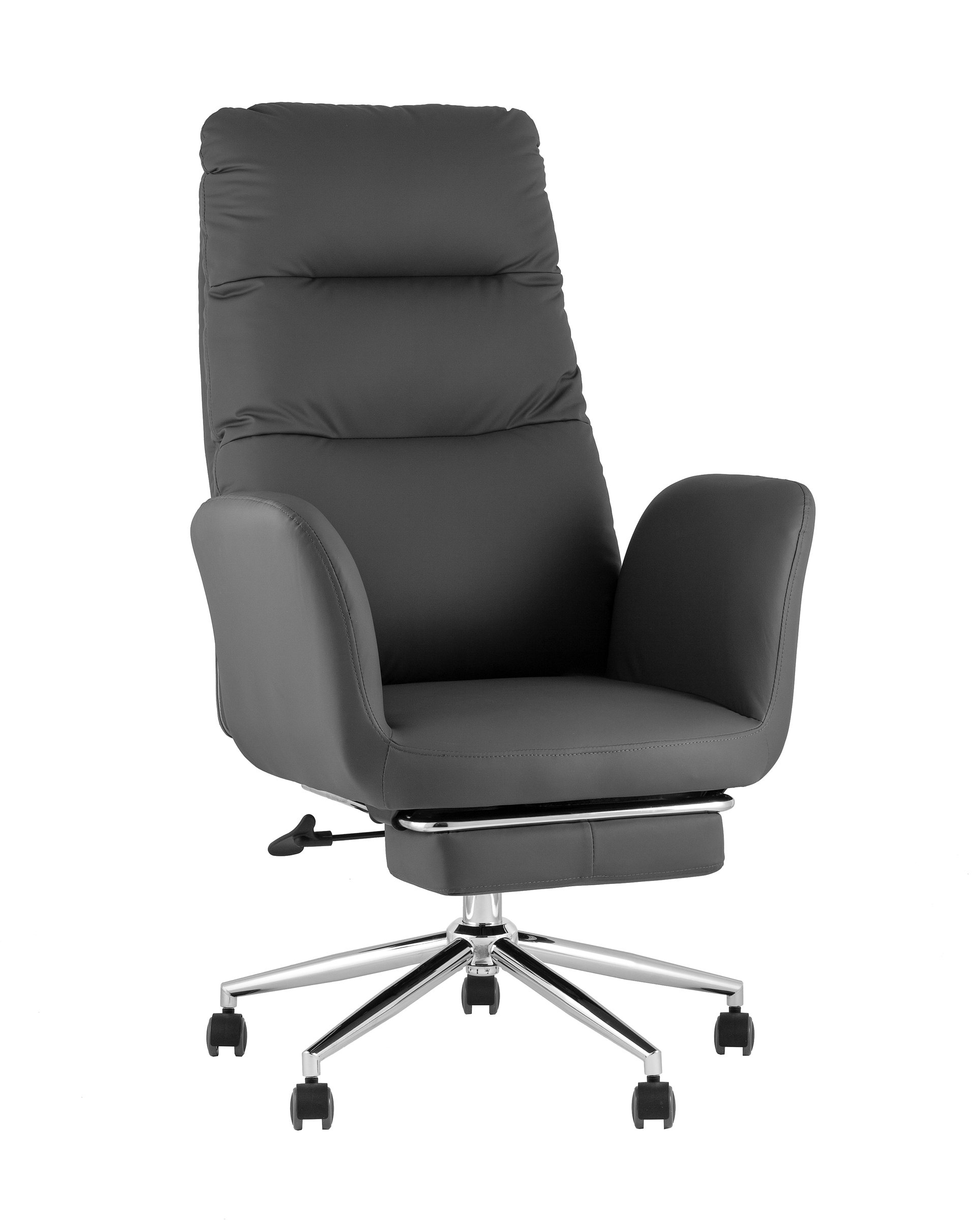 Кресло руководителя TopChairs Solid NC с оттоманкой серый