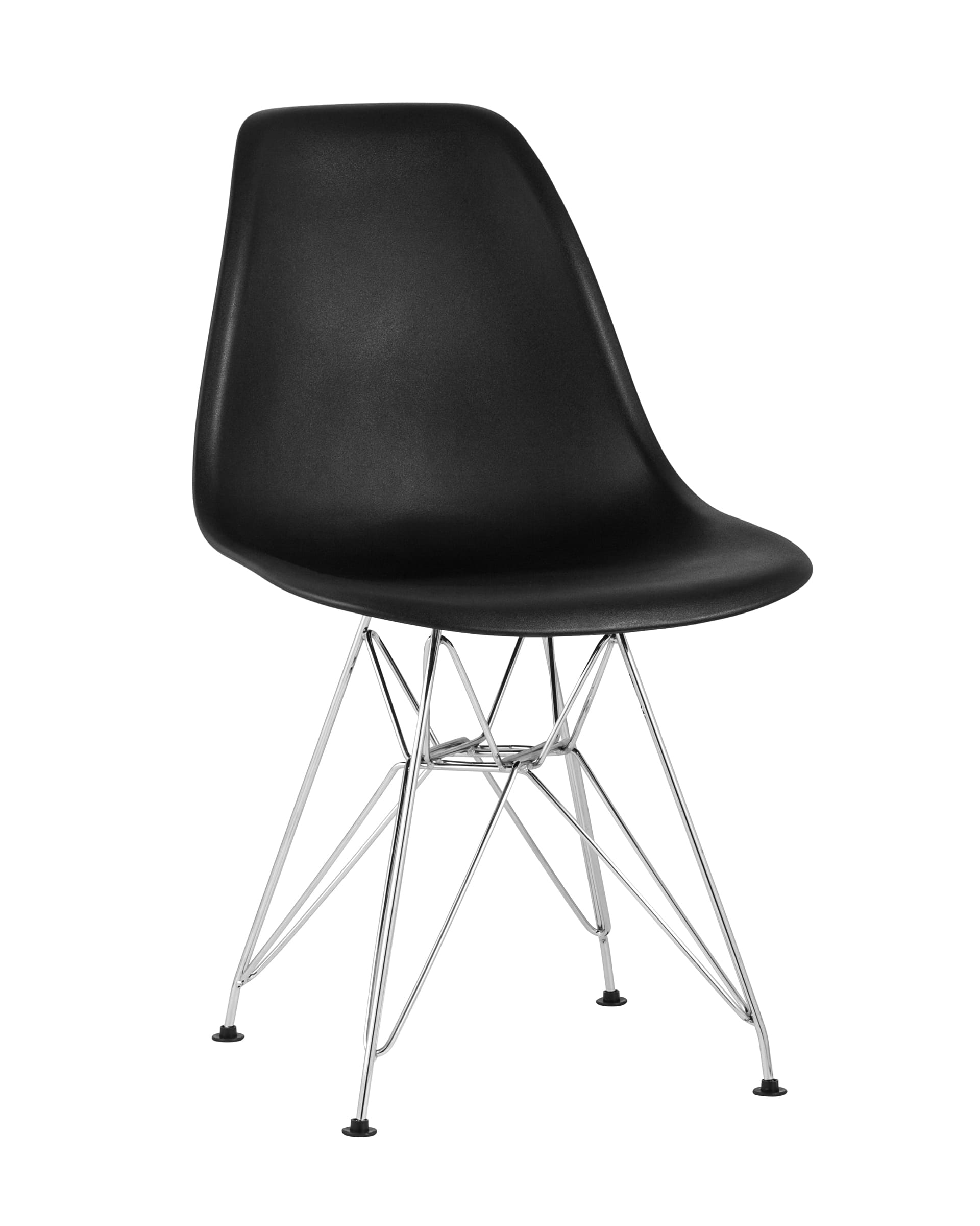 Eames DSR черный, полипропилен, основание хромированный металл, ножки с резиновыми прокладками