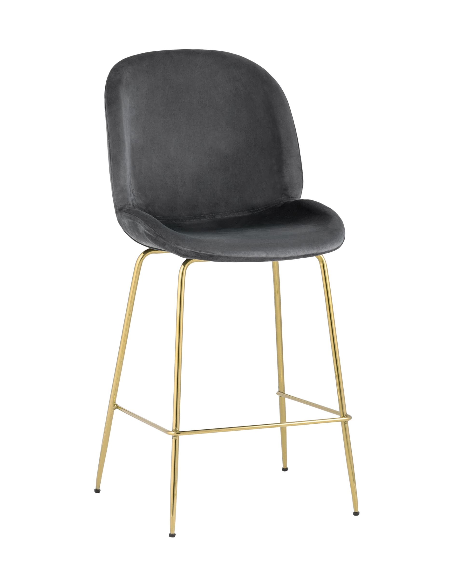 Stool Group Beetle со спинкой серый золотые ножки обивка велюр металлический каркас