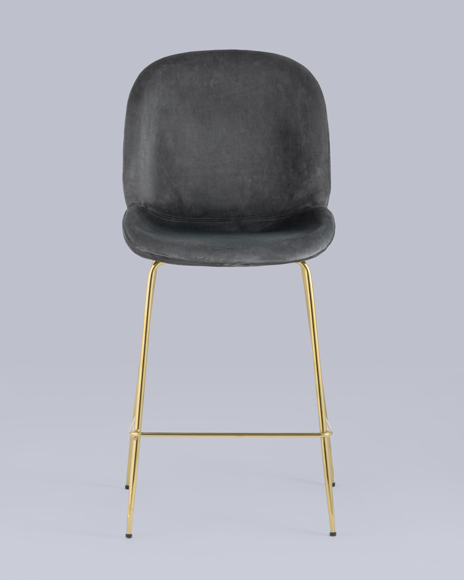 Stool Group Beetle со спинкой серый золотые ножки обивка велюр металлический каркас
