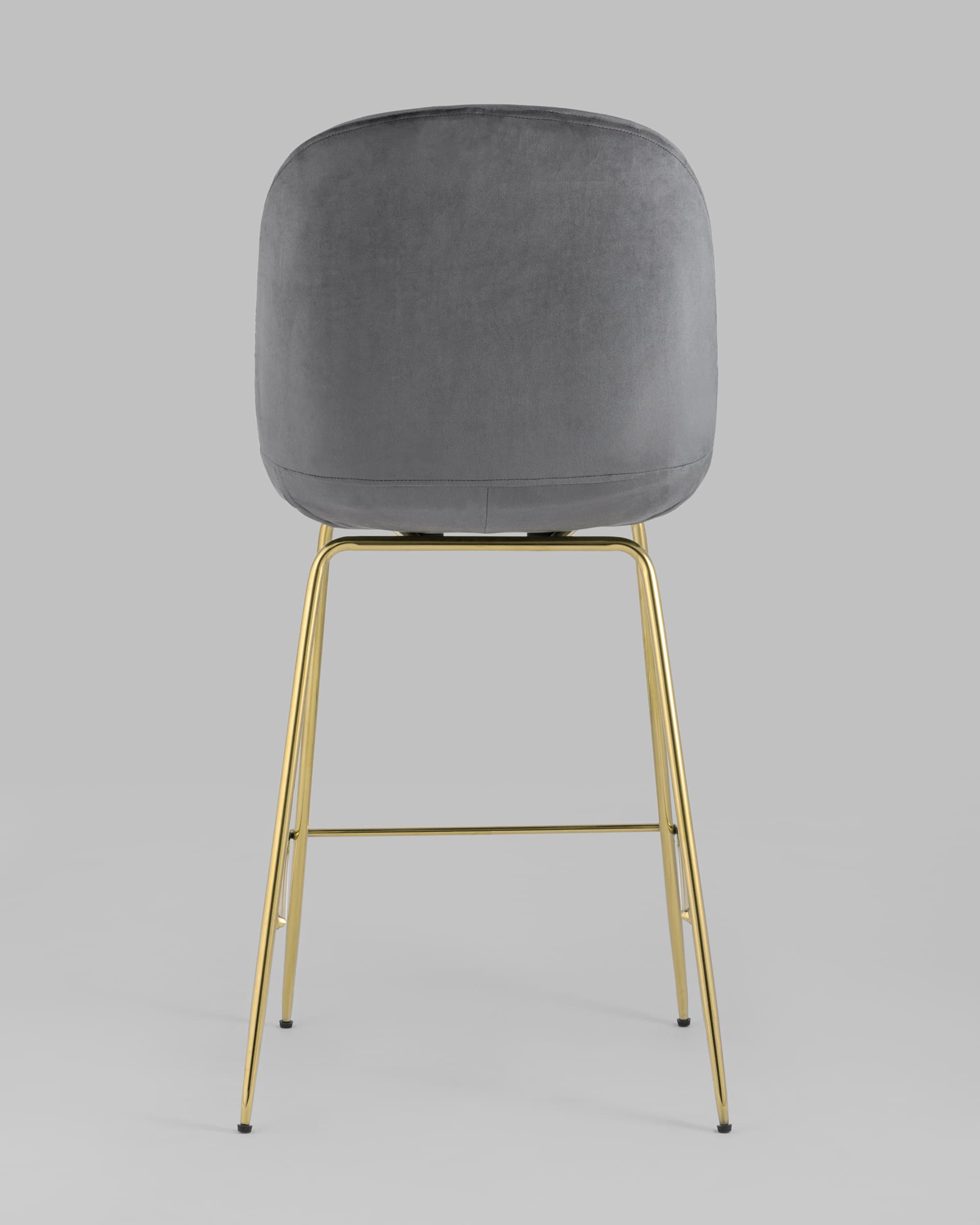 Stool Group Beetle со спинкой серый золотые ножки обивка велюр металлический каркас