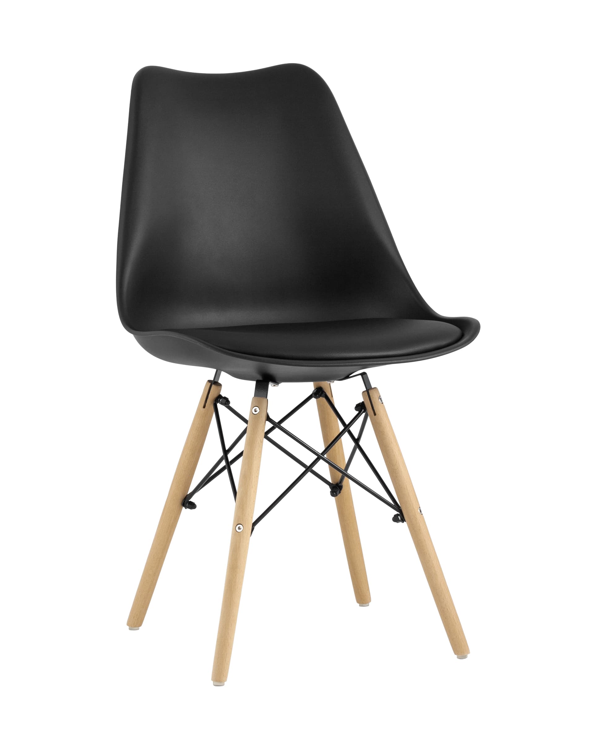 Stool Group Eames Soft черный обеденный сиденье экокожа ножки из массива бука