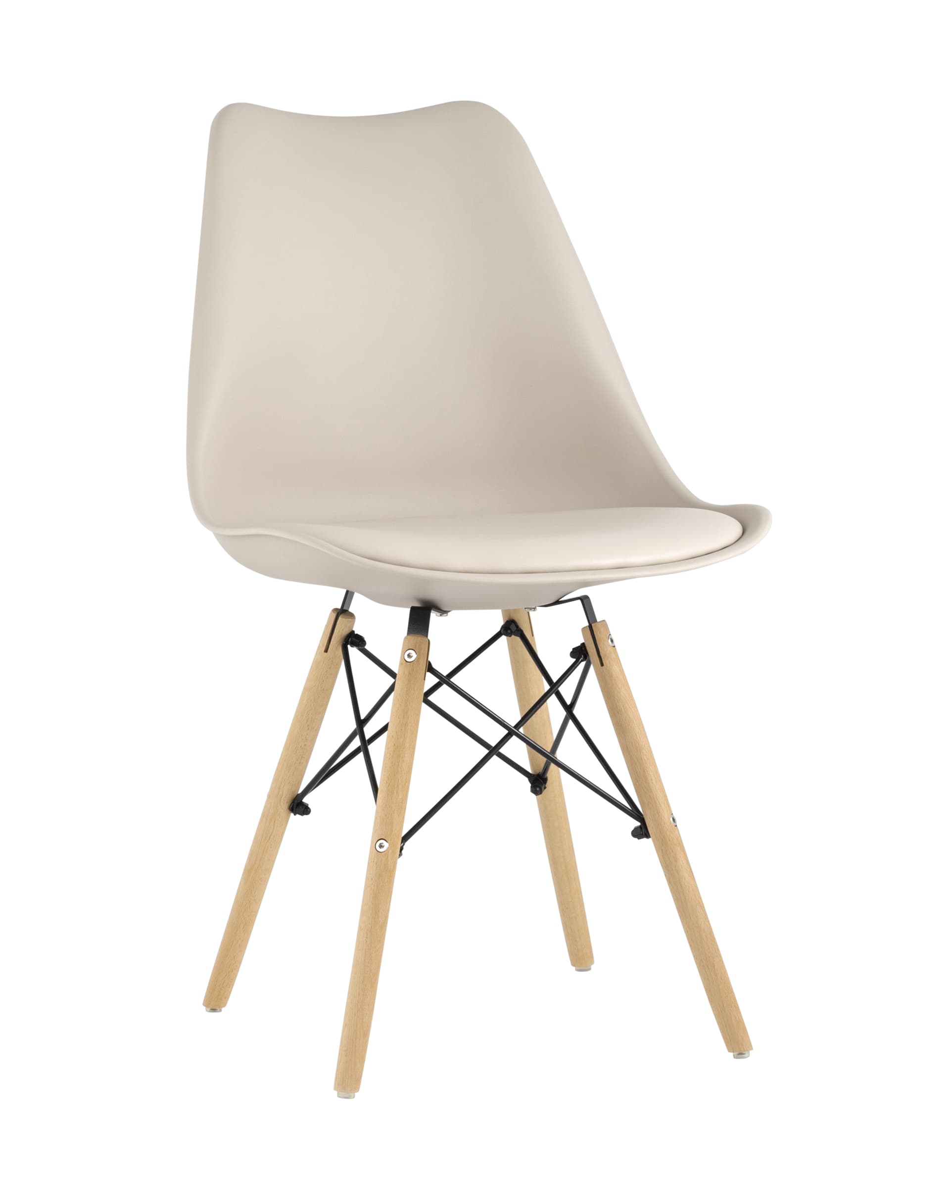 Stool Group Eames Soft бежевый обеденный сиденье экокожа ножки из массива бука