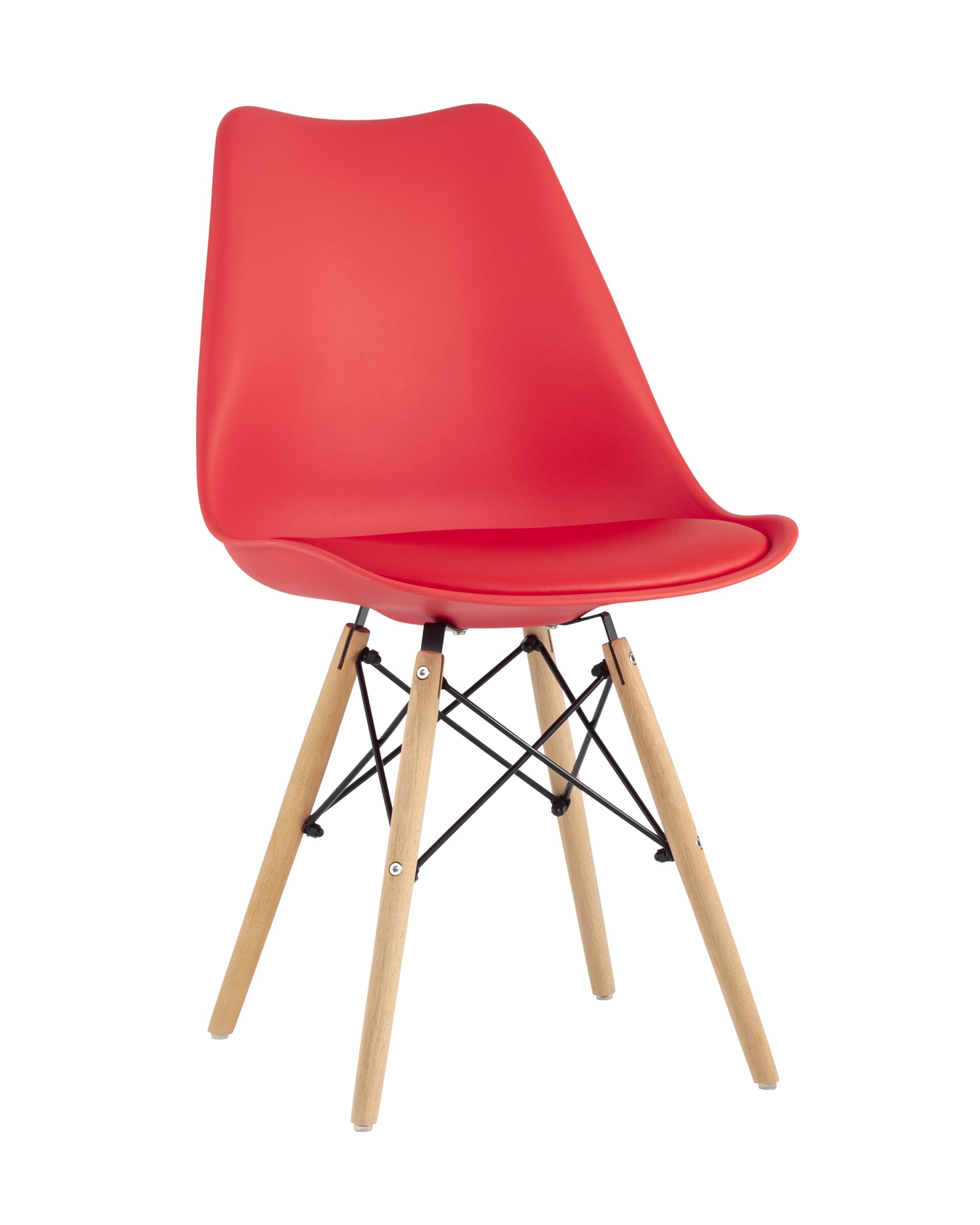 Stool Group Eames Soft красный обеденный сиденье экокожа ножки из массива бука