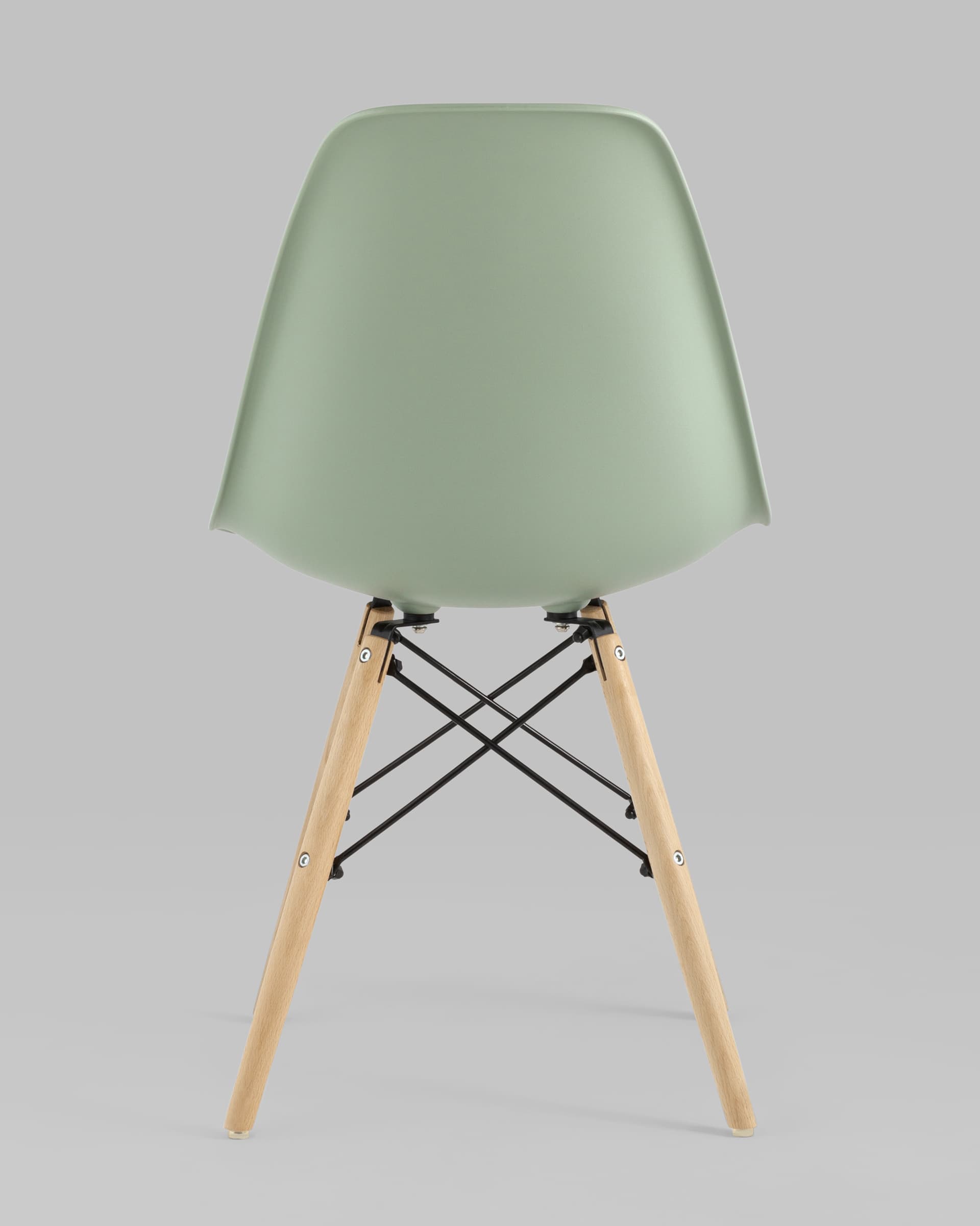 Eames DSW серо-зеленый, литой полипропилен, стальной каркас, натуральный массив бука