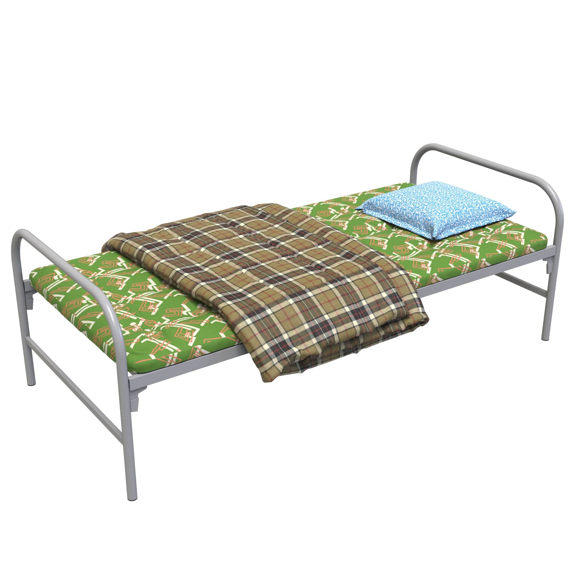 Кровать с ватным матрасом, подушкой и одеялом - ОЛИМП-1