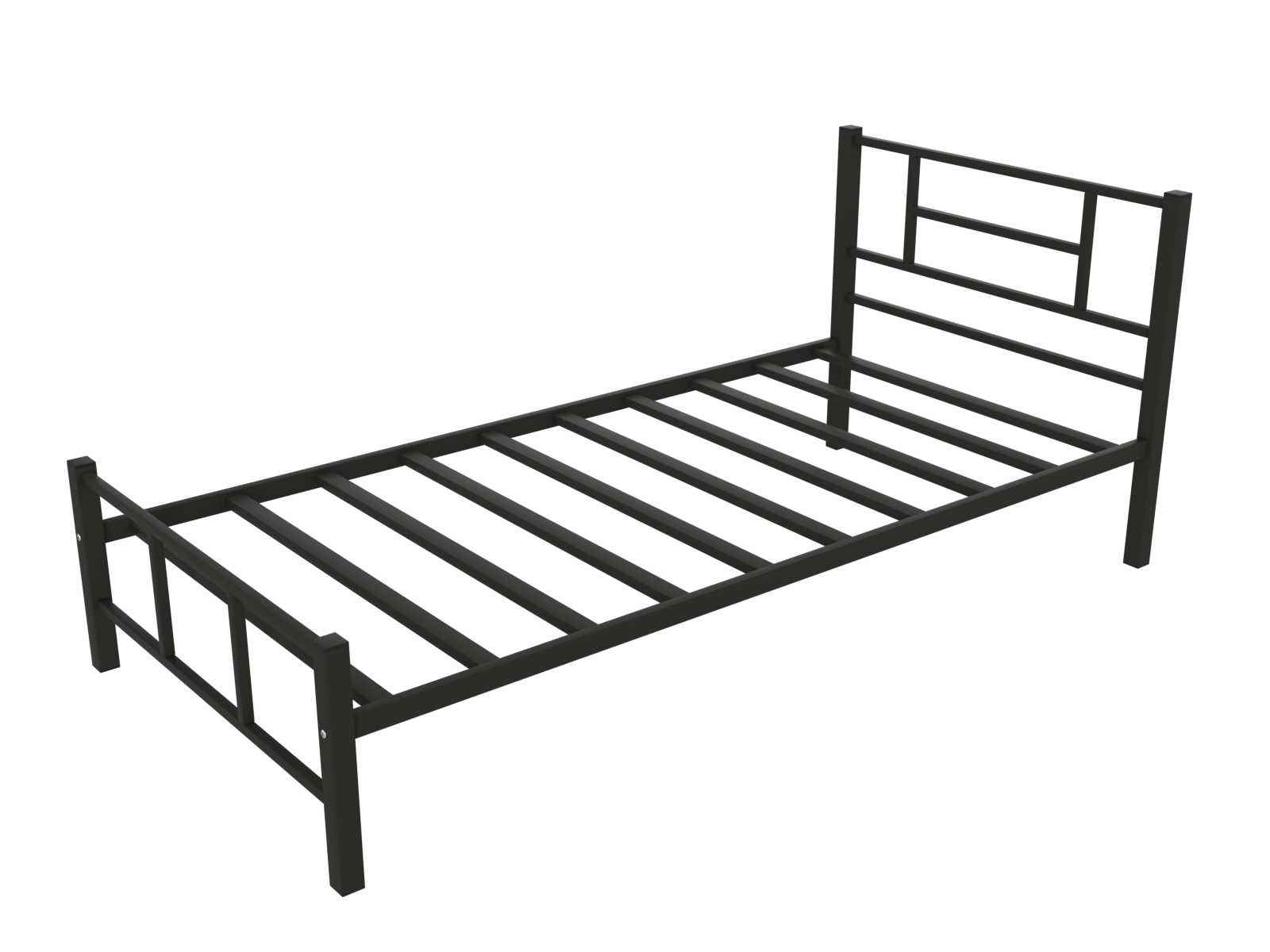 Кровать металлическая в хостел - КАДИС черная